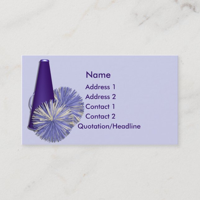 KRW Cheerleading Blue Custom Business Card (Front)