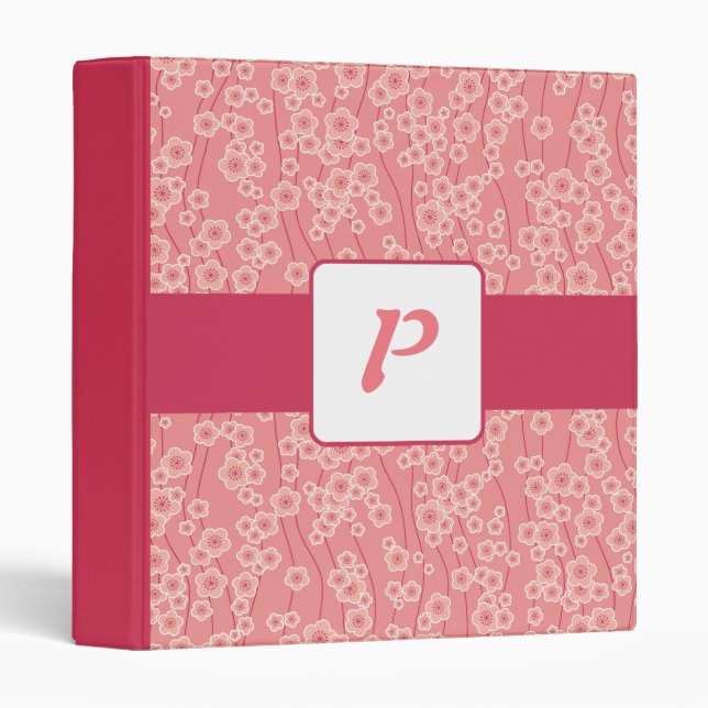 KRW Cherry Blossoms Monogram School Binder * (Front/Spine)