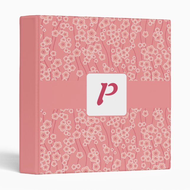 KRW Cherry Blossoms Monogram School Binder * (Front/Spine)