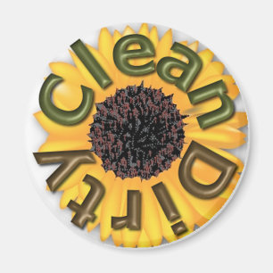 KRW Clean and Dirty 3 inch Sunflower Kitchen Magne Magnet
