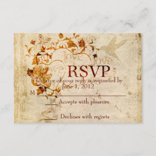KRW Corinthians Amour est : Mariage RSVP Ecru