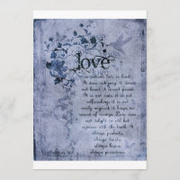 KRW Corinthians Love is: Wedding Invitation Navy
