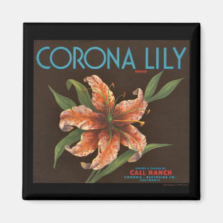 KRW Corona Lily Vintage Orange Crate Label Magnet
