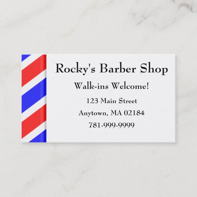 KRW Custom Barber Shop Appointment Card (Front)