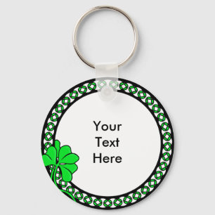 KRW Custom Irish Shamrock Circle Keychain