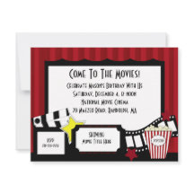 KRW Custom Movie Birthday Party Invitations