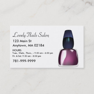KRW Custom Nail Salon Appointment Card