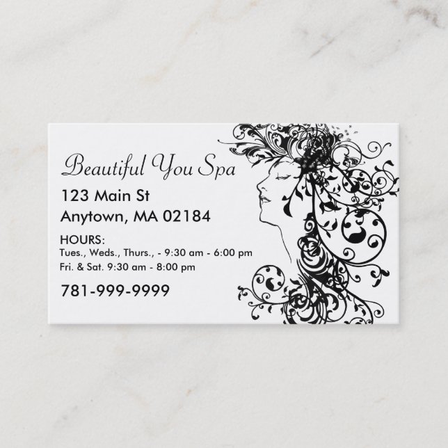 KRW Custom Salon or Spa Appointment Card (Front)