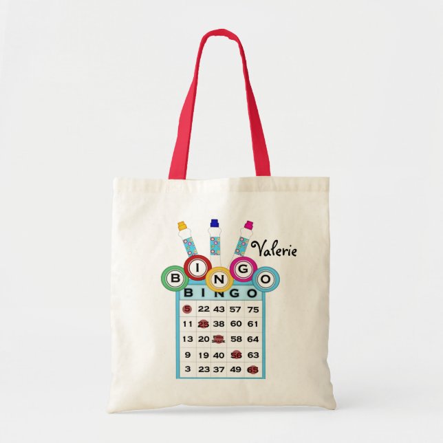 KRW Custom Text Colourful Bingo Tote Bag (Front)