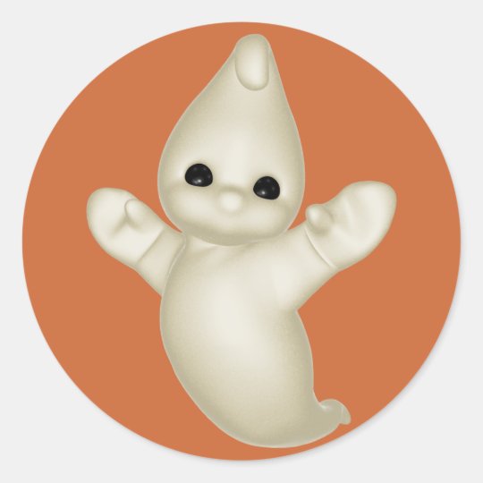 KRW Cute Halloween Ghost Classic Round Sticker
