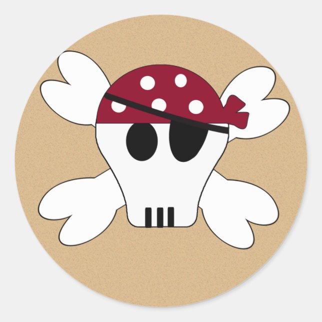 KRW Cute Pirate Skull and Crossbone Stickers (Front)