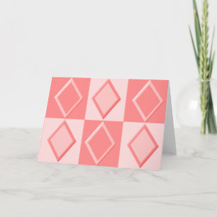 KRW Diamond Pattern Note Cards - Coral