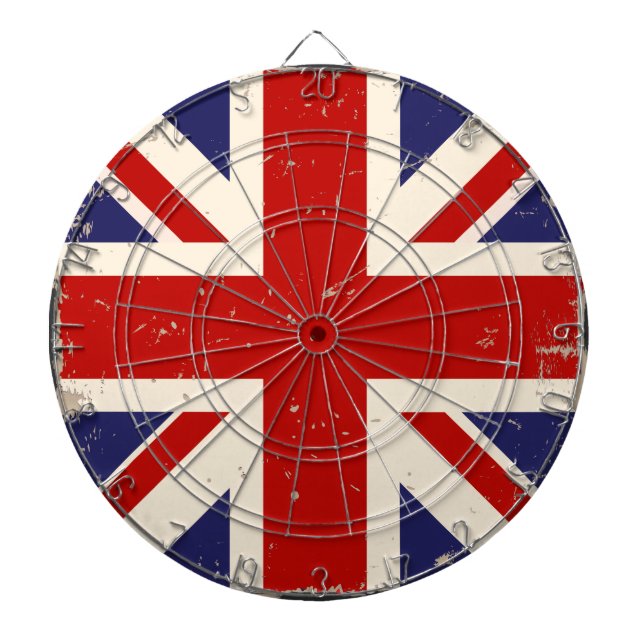 KRW Distressed British Flag Dartboard (Front)