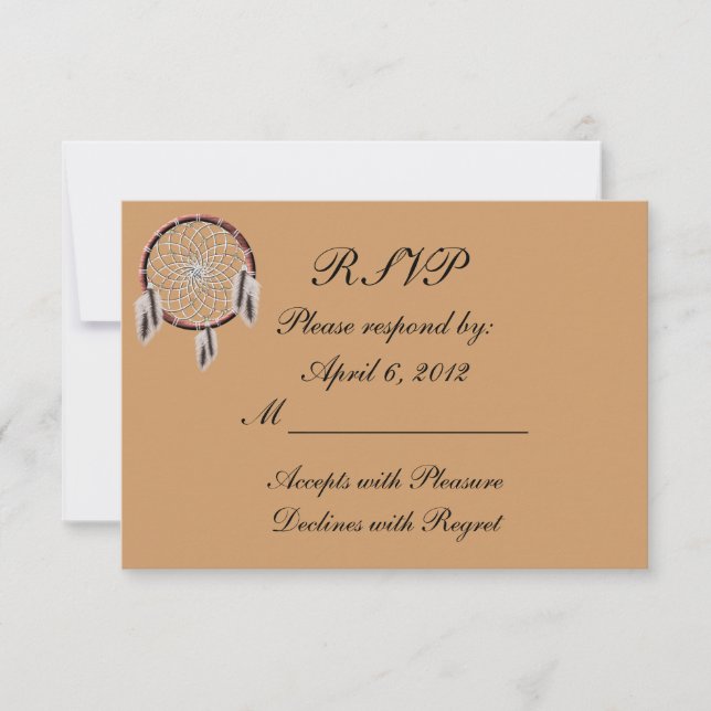 KRW Dreamcatcher Mariage amérindien RSVP (Devant)