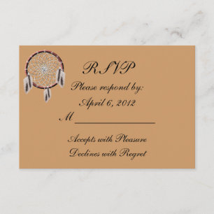 KRW Dreamcatcher Native American Wedding RSVP Card
