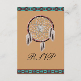 KRW Dreamcatcher Native American Wedding RSVP Card