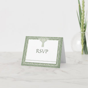 KRW Elegant Celtic Cross Irish RSVP Cards