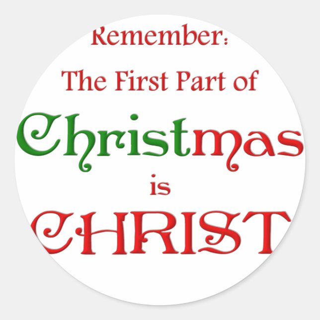 KRW First Part of Christmas Classic Round Sticker (Front)