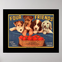 KRW Four Friends Vintage Tomato Crate Label