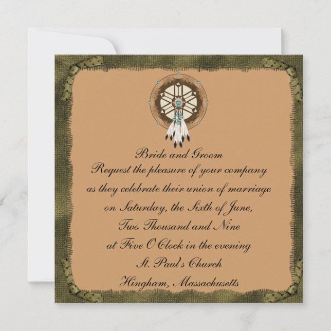 KRW Framed Dreamcatcher Custom Wedding Invitation (Front)