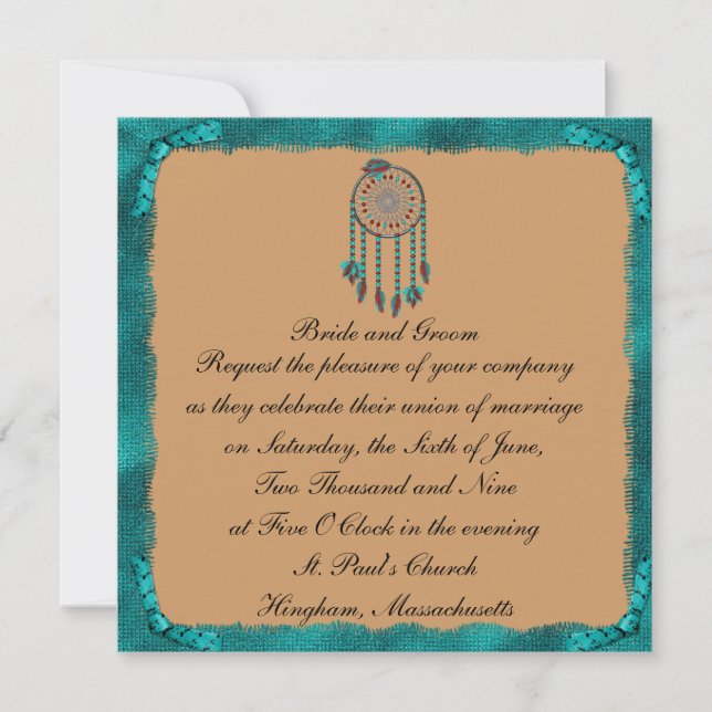 KRW Framed Dreamcatcher Custom Wedding Invitation (Front)