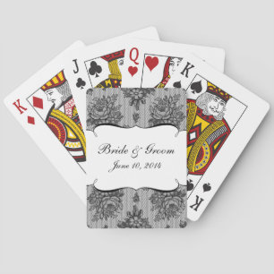 KRW French Black Lace Custom Wedding Favour Cards