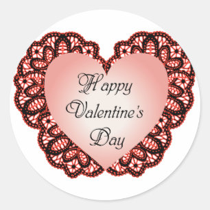 KRW Frilly Happy Valentine's Day Stickers