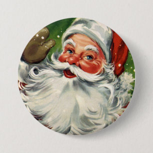 KRW Fun Vintage Santa Claus 3 Inch Round Button