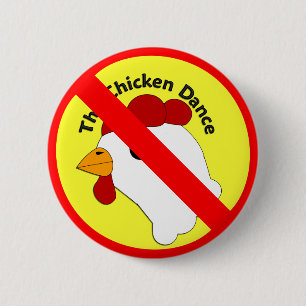 KRW Funny No Chicken Dance Wedding 2 Inch Round Button