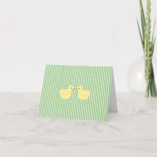 KRW Green Stripe Rubber Duck Baby Shower Invite