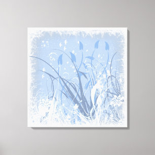 KRW Grunge in Blue 2 Wrapped Canvas