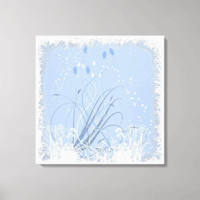 KRW Grunge in Blue Wrapped Canvas (Front)