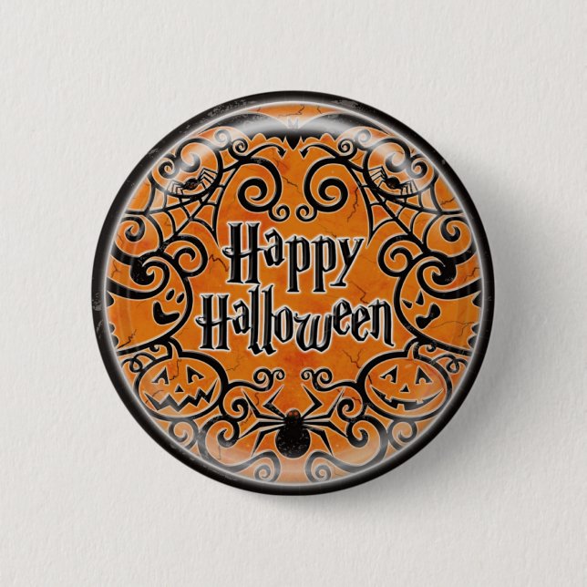 KRW Happy Halloween Scroll Design Pin (Front)