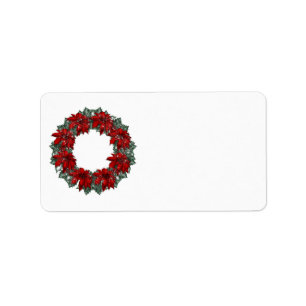 KRW Happy Holidays Wreath Blank Étiquette de adres