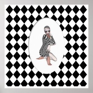 KRW Harlequin Cameo Poster