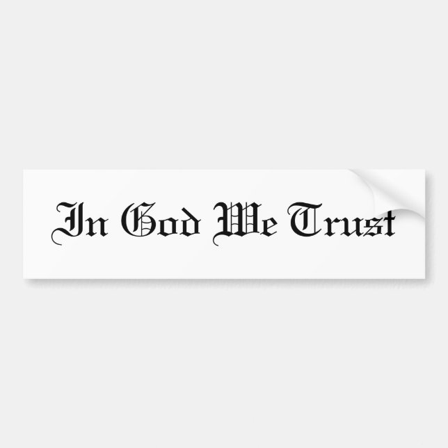 KRW In God We Trust Bumper Sticker (Front)
