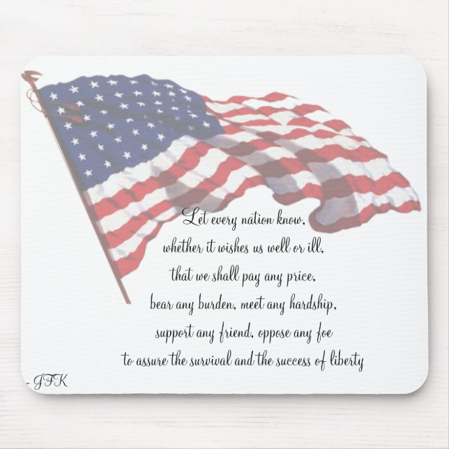 KRW J F Kennedy Quote Mousepad (Front)
