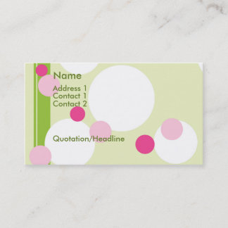 KRW Lime and Pink Dots Custom Business Card