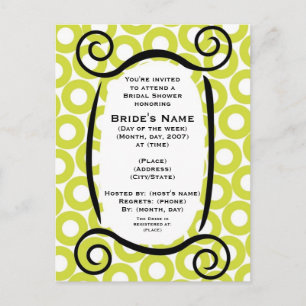 KRW Lime Circle Custom Shower Invitation