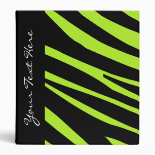 KRW Lime Zebra Stripes Back to School Binder* Binder