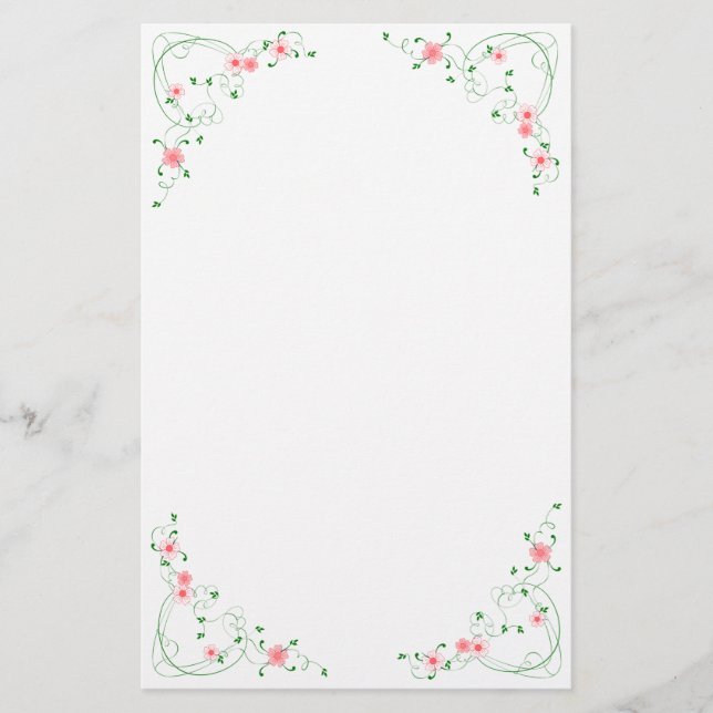 KRW Lovely Pink Floral Stationery (Front)