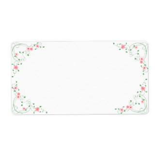 KRW Lovely Rose Floral Blank Étiquette de livraiso