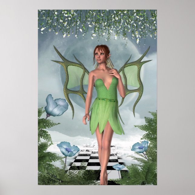 KRW Moonlit Dreams Fairy Fantasy Art Poster (Front)
