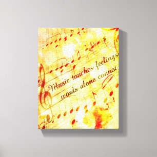 KRW Music Touches Feelings Parchment Canvas Art