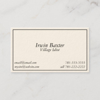 KRW Novelty Joke Village Idiot Bus Card