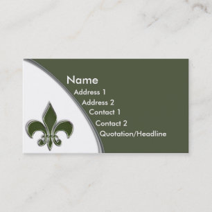 KRW Olive Fleur De Lis Two Tone Business Card