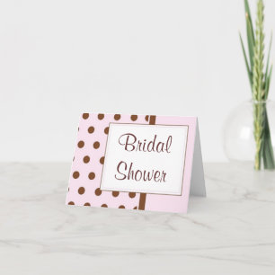 KRW Pink and Brown Polka Dot Shower Invitation