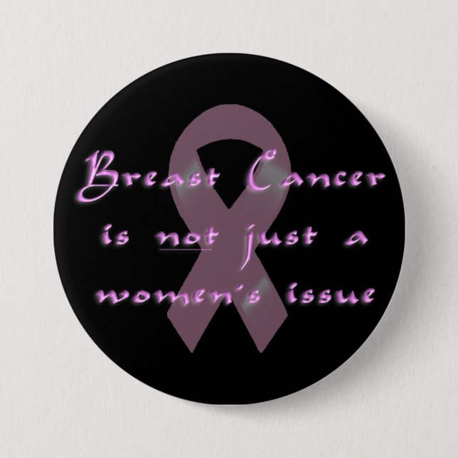 KRW Pink Ribbon Men 3 Inch Round Button (Front)