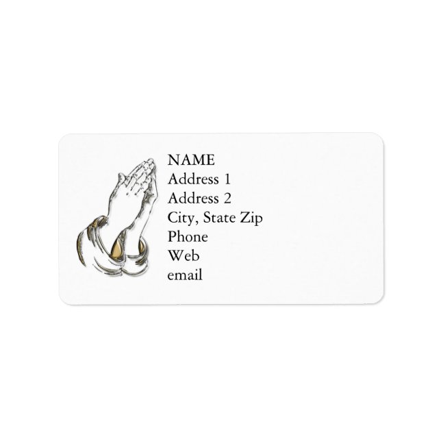 KRW Praying Hands Custom Address Labels (Front)