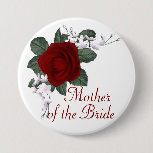 KRW Red Rose Mother of the Bride Wedding Pin